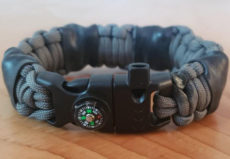 Pathfinder bracelet with compass and whistle